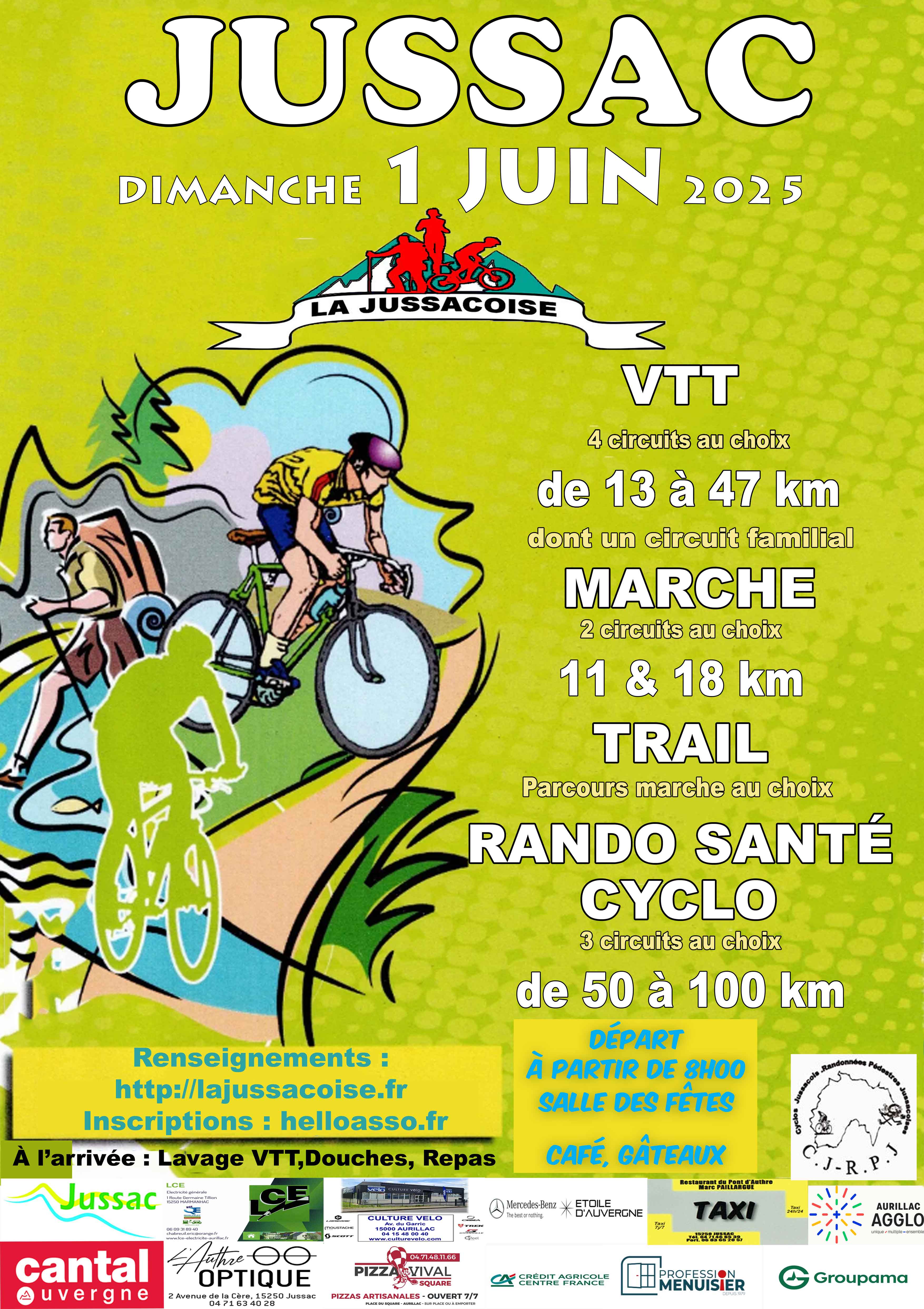 Tarif parcours 2€ en plus sur place le 1 juin